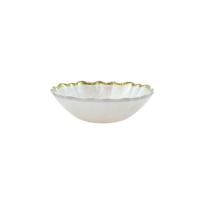Baroque Glass White Small Bowl