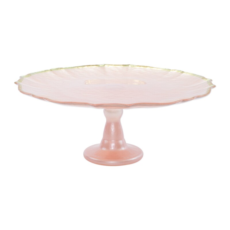 Baroque Glass Pink Cake Stand