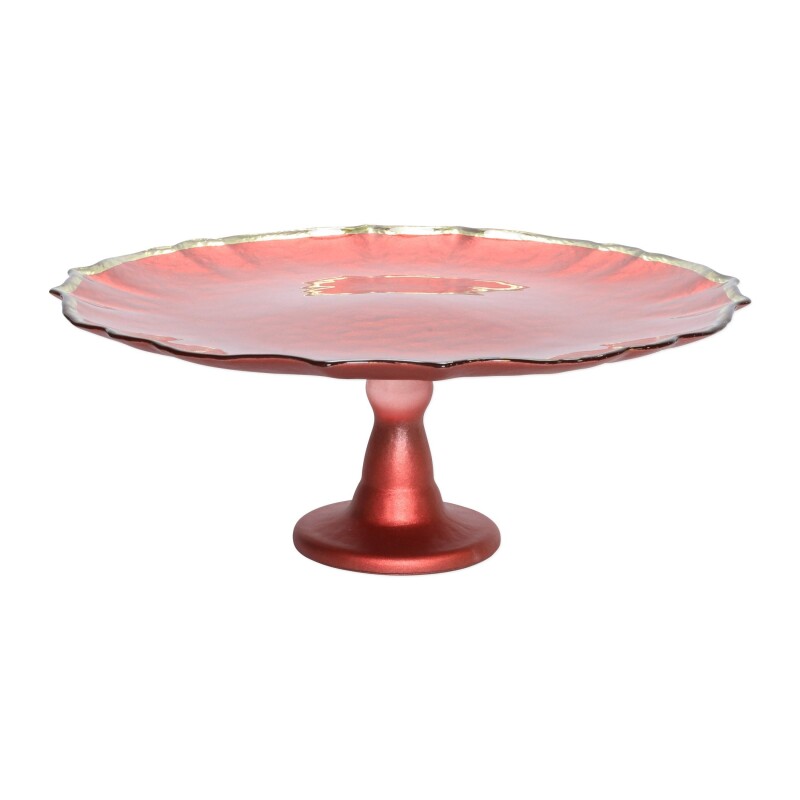 Baroque Glass Red Cake Stand