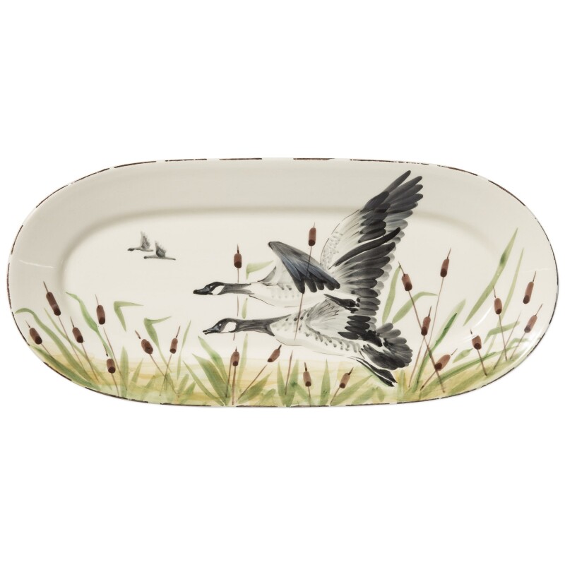 WDL-7877 Wildlife Geese Small Oval Platter