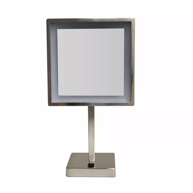 WHMR295-BN Square Freestanding Led 5X Magnified Mirror