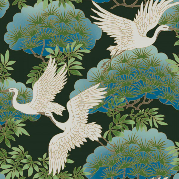 AF6593 Sprig & Heron Wallpaper