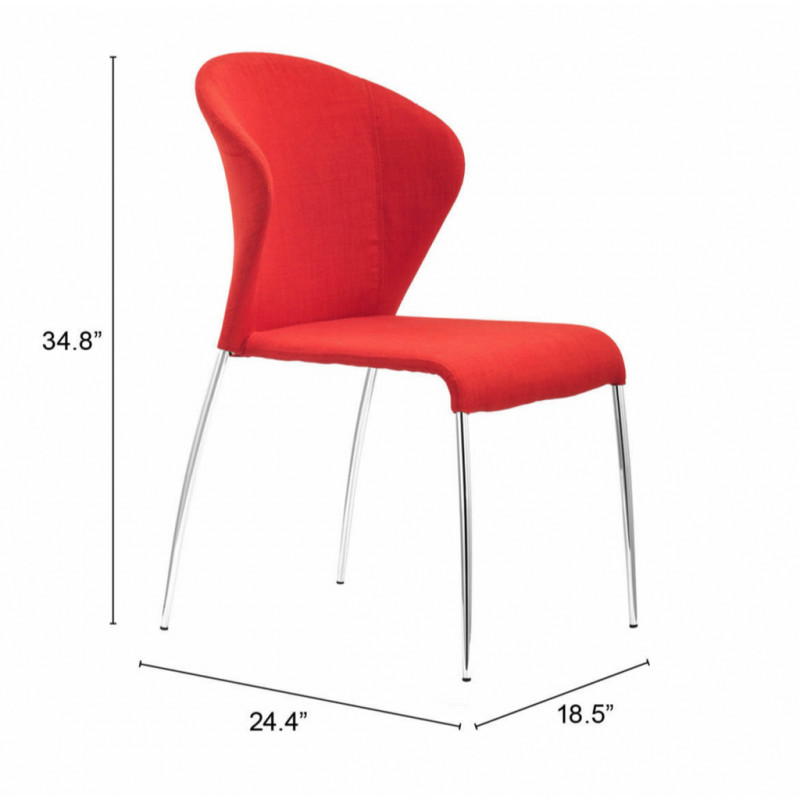 100041 Dimension Oulu Dining Chair Set Of 4 Tangerine