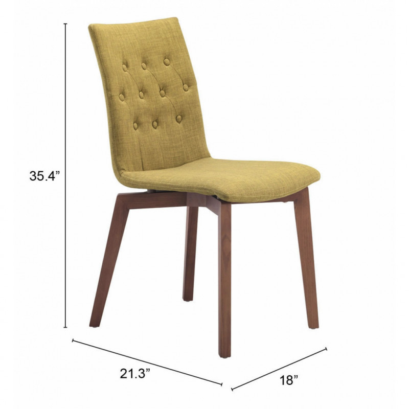 100072 Dimension Orebro Dining Chair Set Of 2 Pea Green