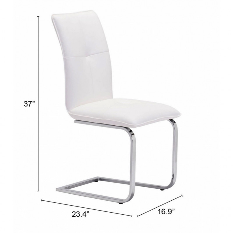100121 Dimension Anjou Dining Chair Set Of 2 White