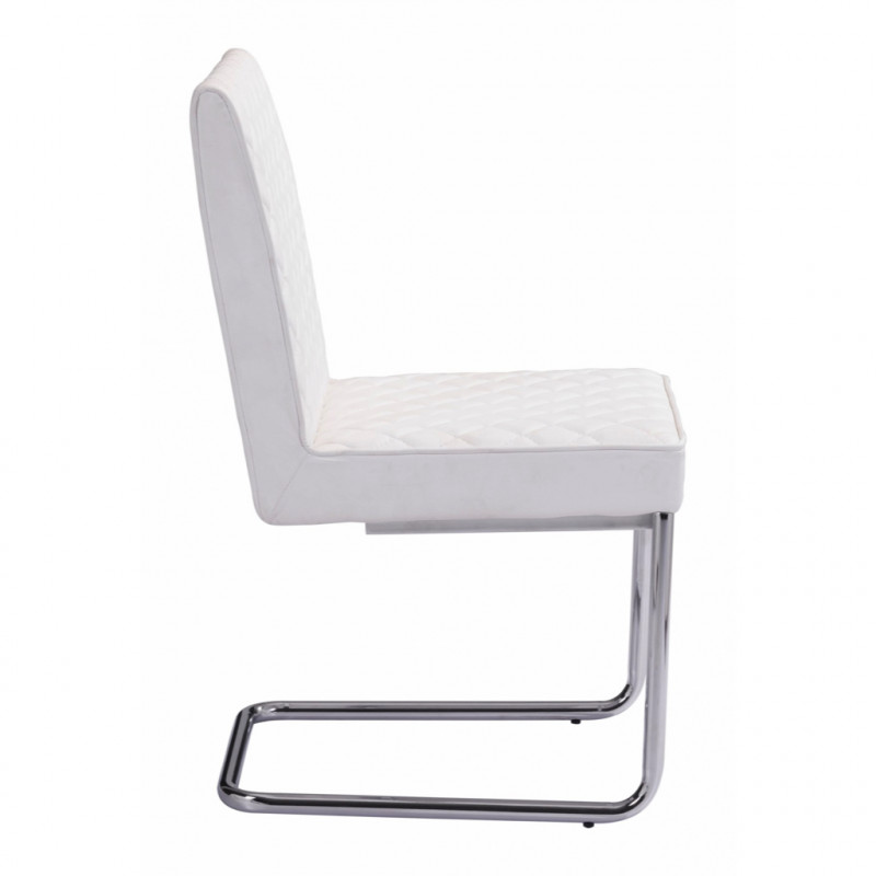100188 Image2 Quilt Armless Dining Chair Set Of 2 White 1