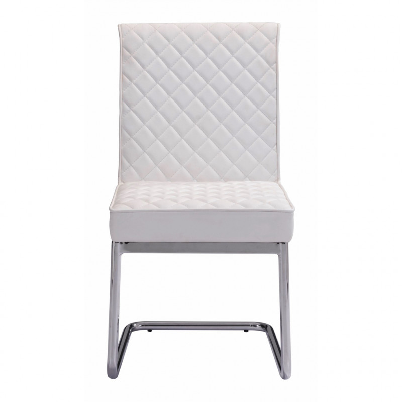 100188 Image3 Quilt Armless Dining Chair Set Of 2 White 1