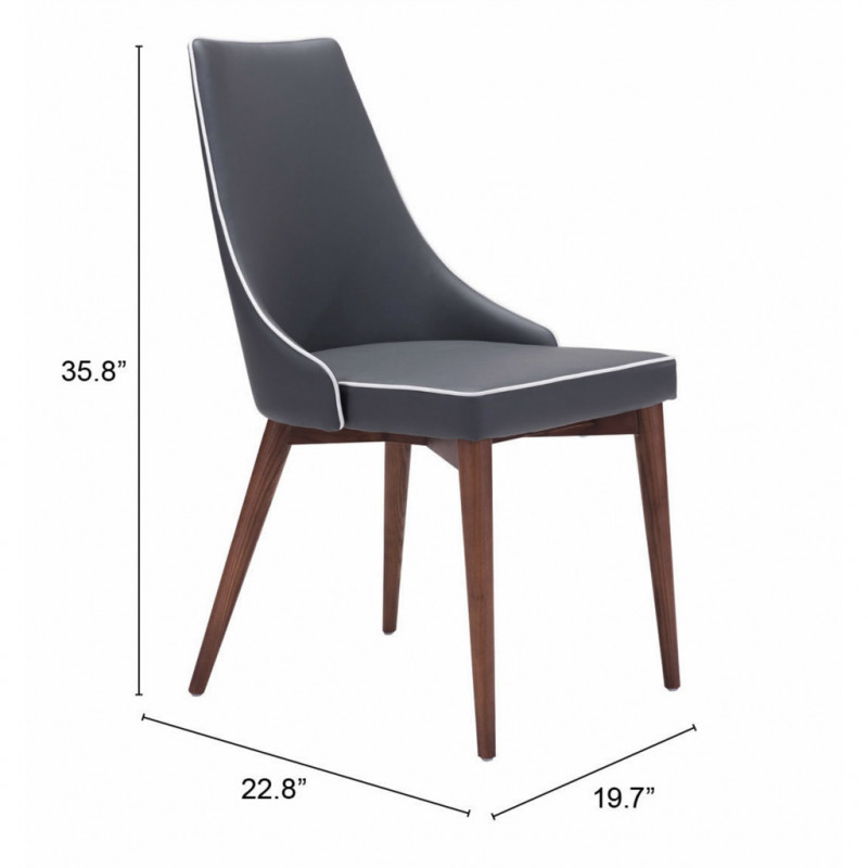 100278 Dimension Moor Dining Chair Set Of 2 Dark Gray