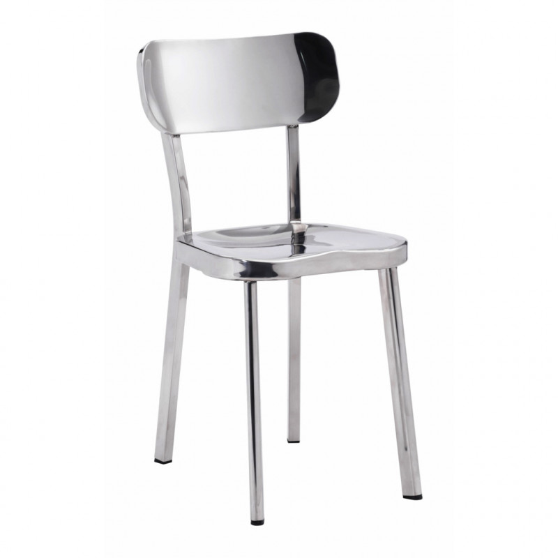 100301 Image1 Winter Dining Chair Set Of 2 Polished Stainless Steel