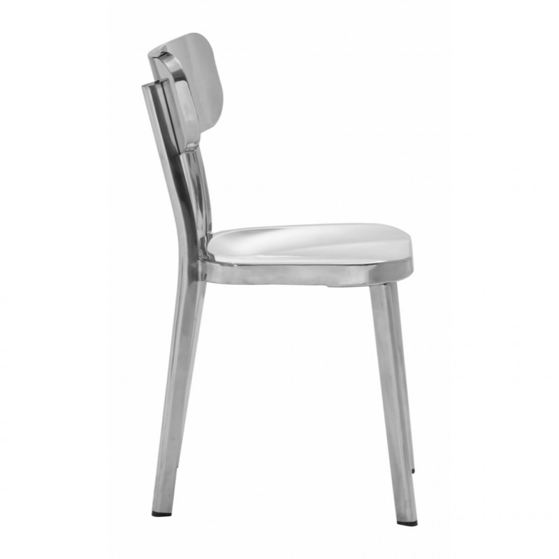 100301 Image2 Winter Dining Chair Set Of 2 Polished Stainless Steel