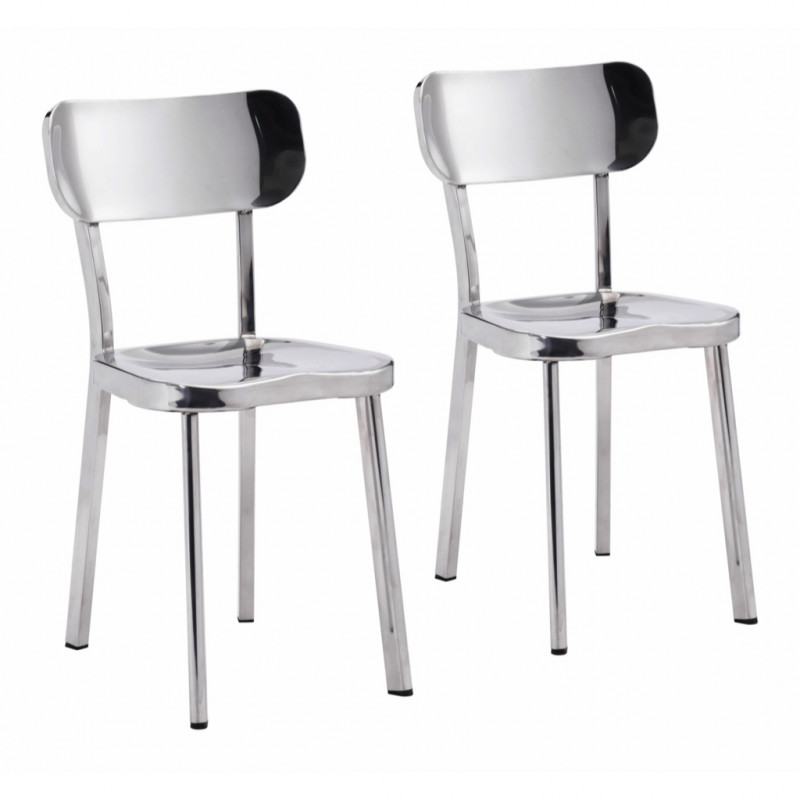 100301 Winter Dining Chair (Set of 2) Polished Stainless Steel