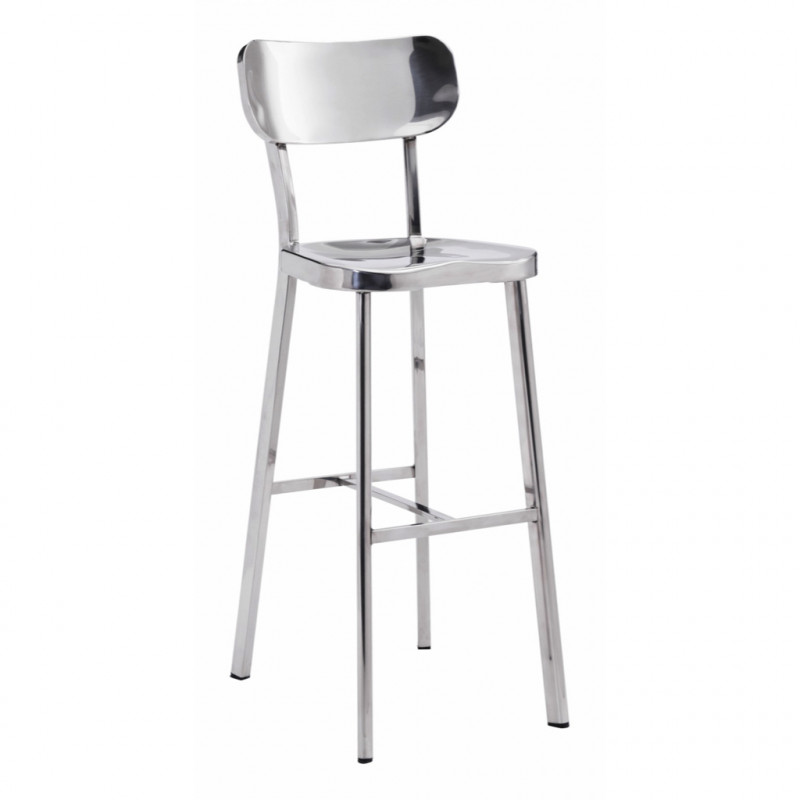100303 Winter Bar Chair Polished Stainless Steel