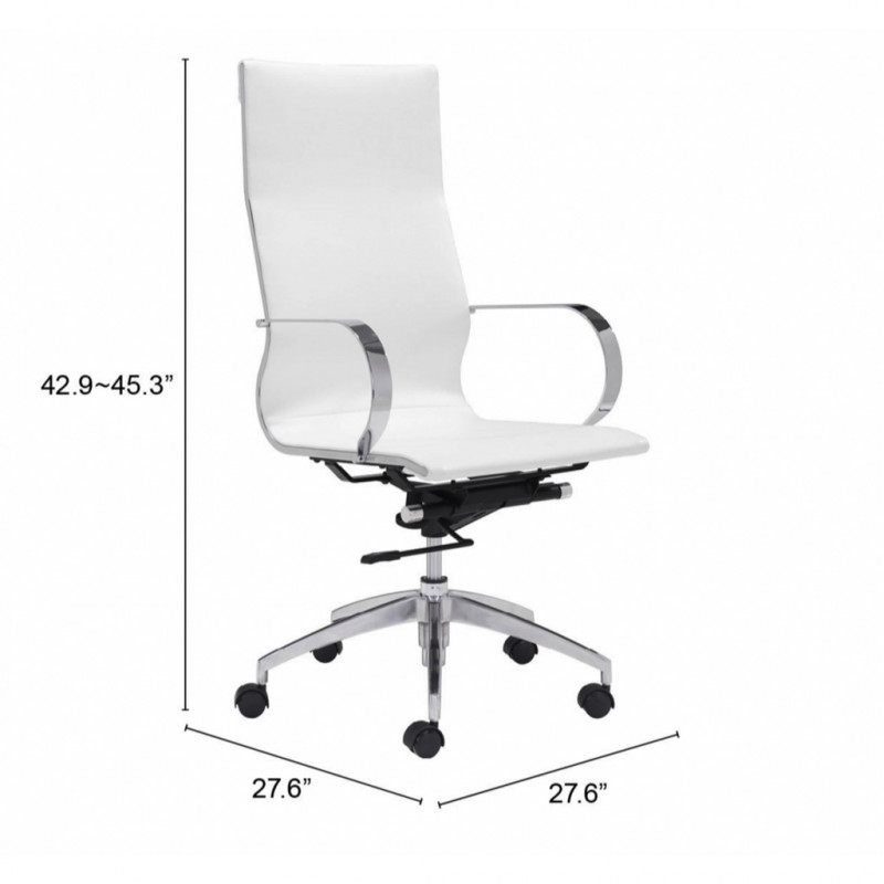 100372 Dimension Glider High Back Office Chair White