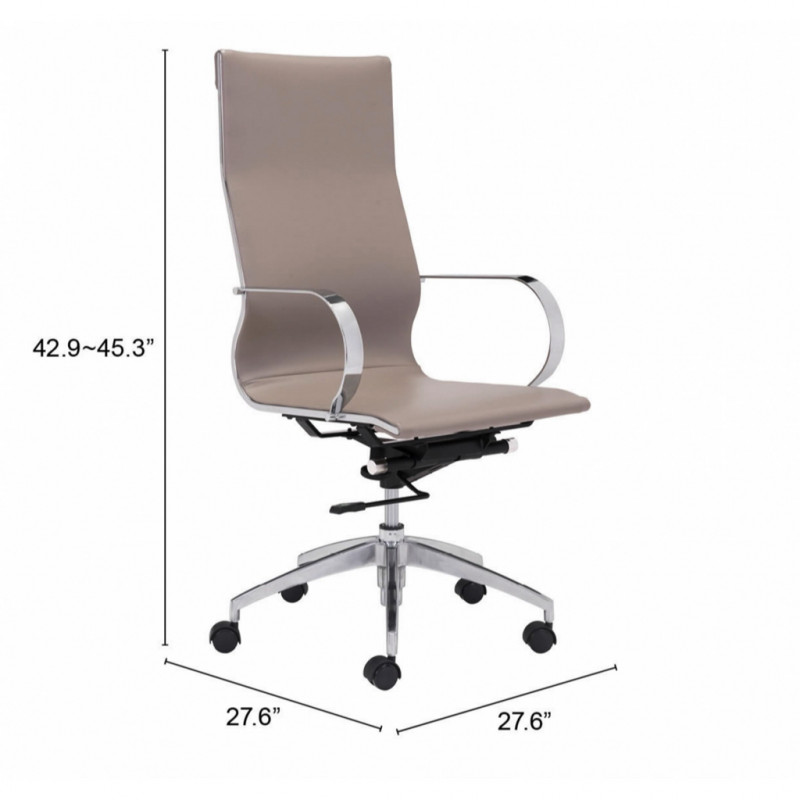 100373 Dimension Glider High Back Office Chair Taupe
