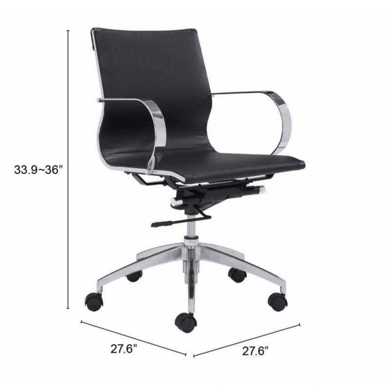 100374 Dimension Glider Low Back Office Chair Black
