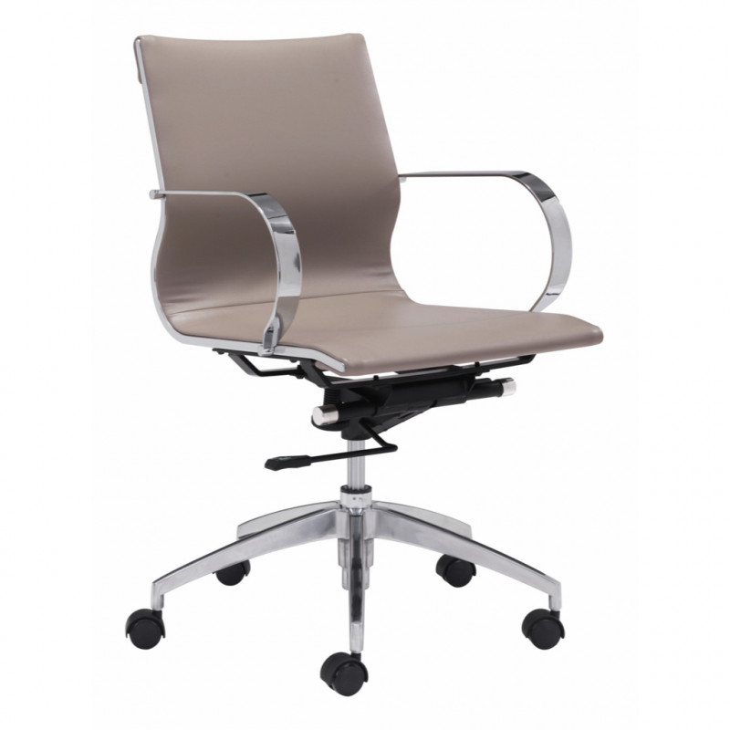 100376 Glider Low Back Office Chair Taupe