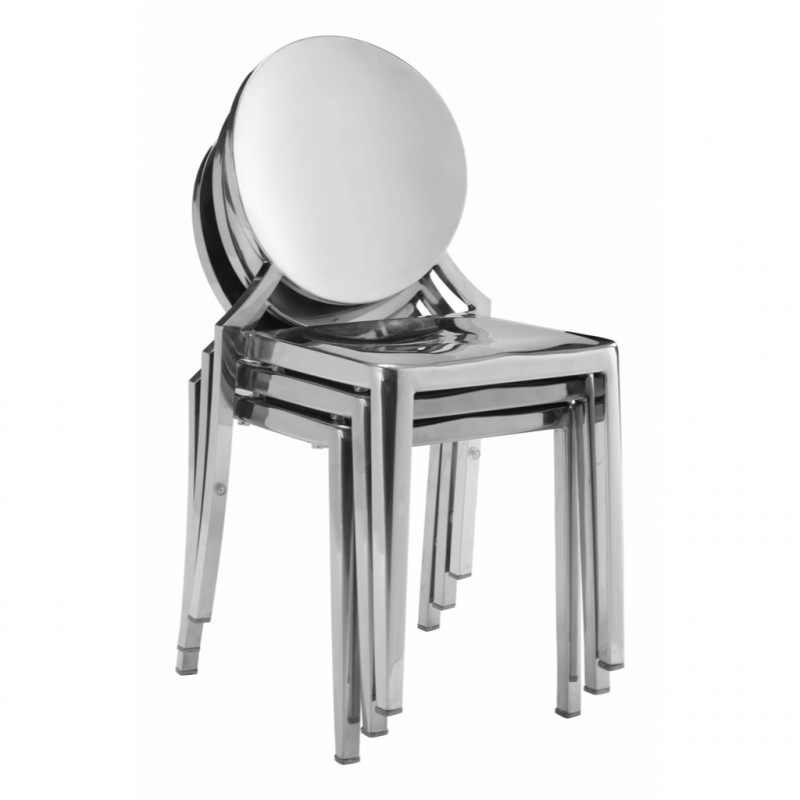 100550 Image5 Eclipse Dining Chair Set Of 2 Stainless Steel
