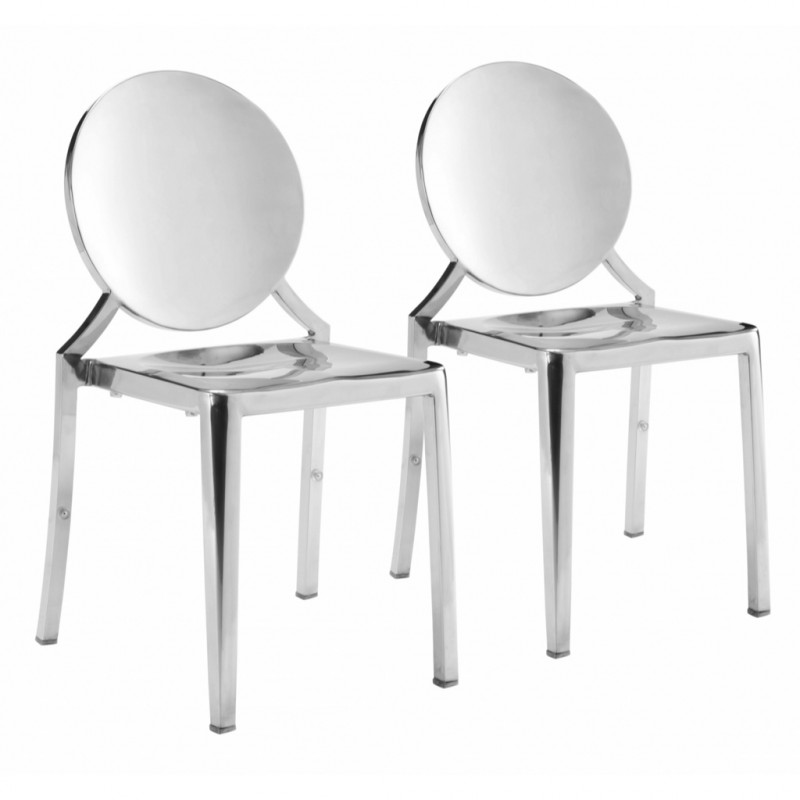 100550 Eclipse Dining Chair (Set of 2) Stainless Steel