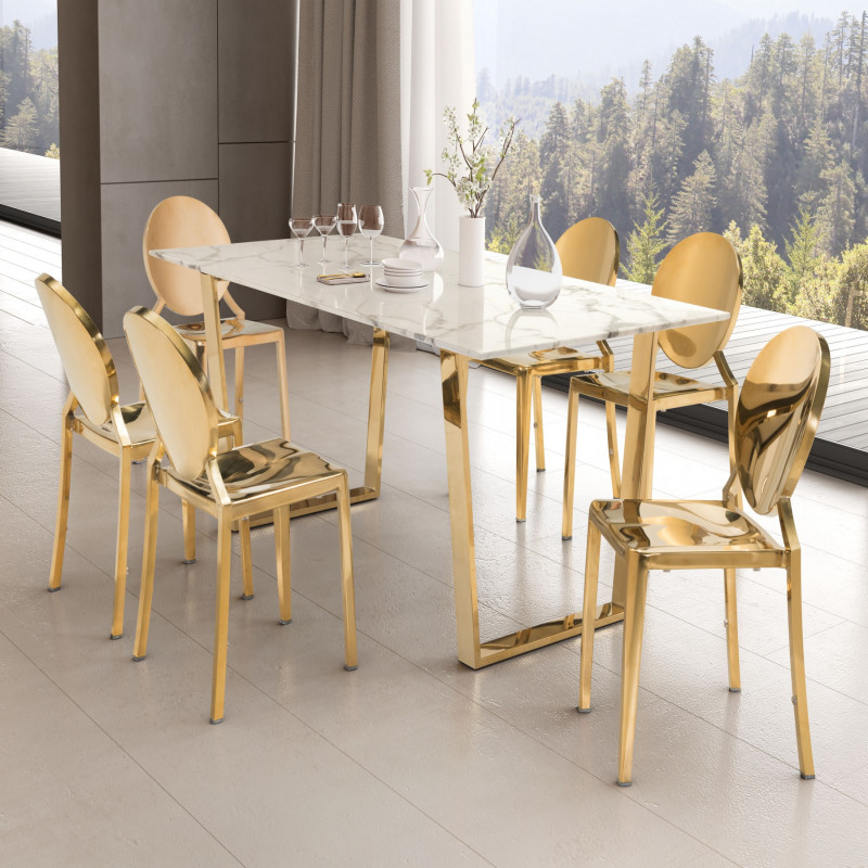 100553 Eclipse Dining Chair (Set of 2) Gold