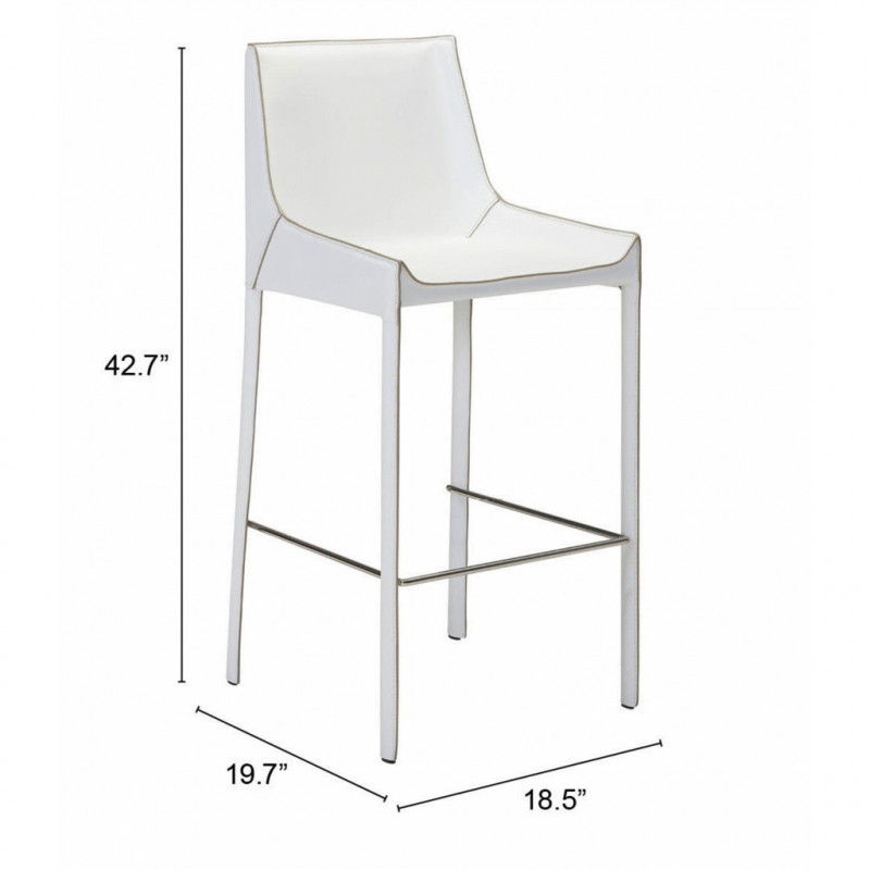 100647 Dimension Fashion Bar Chair Set Of 2 White