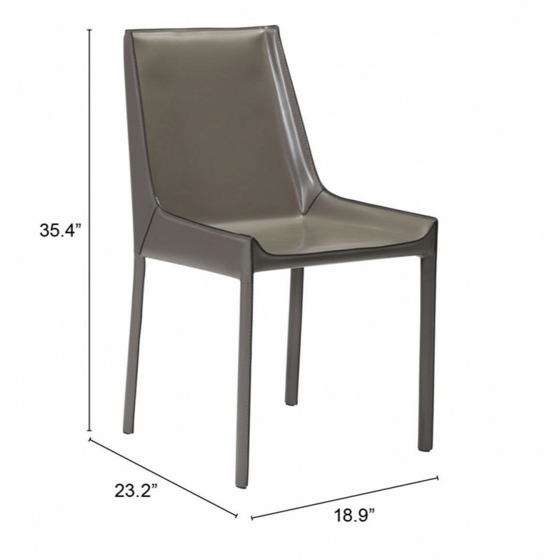 100648 Dimension Fashion Dining Chair Set Of 2 Gray