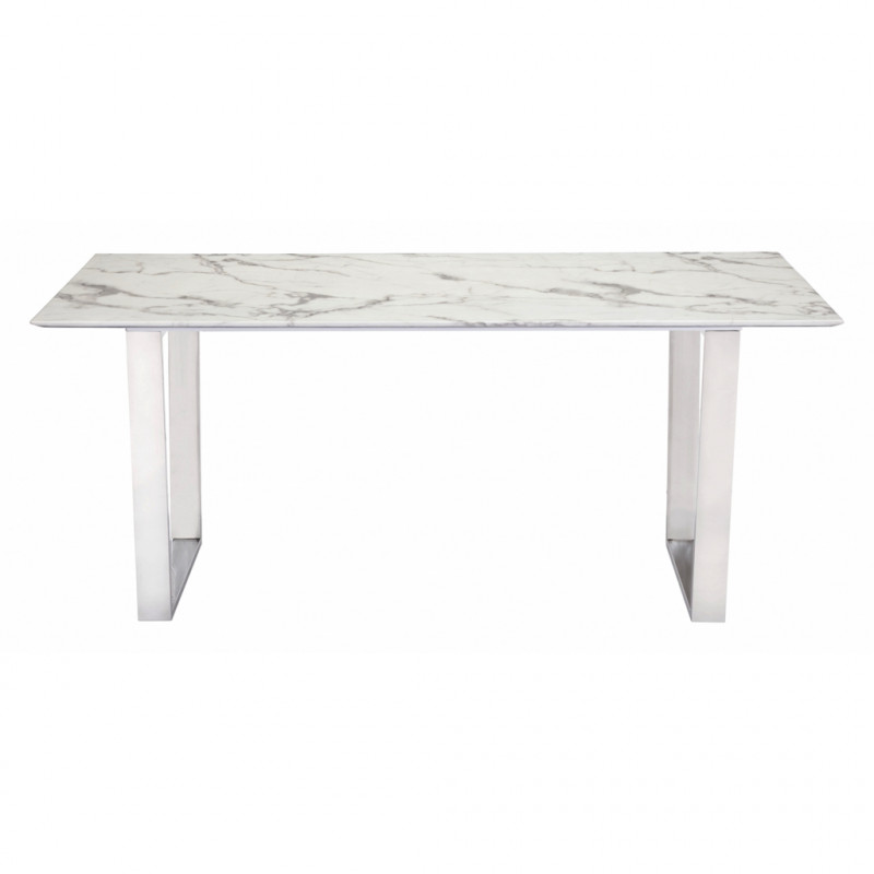 100707 Image3 Atlas Dining Table White Silver