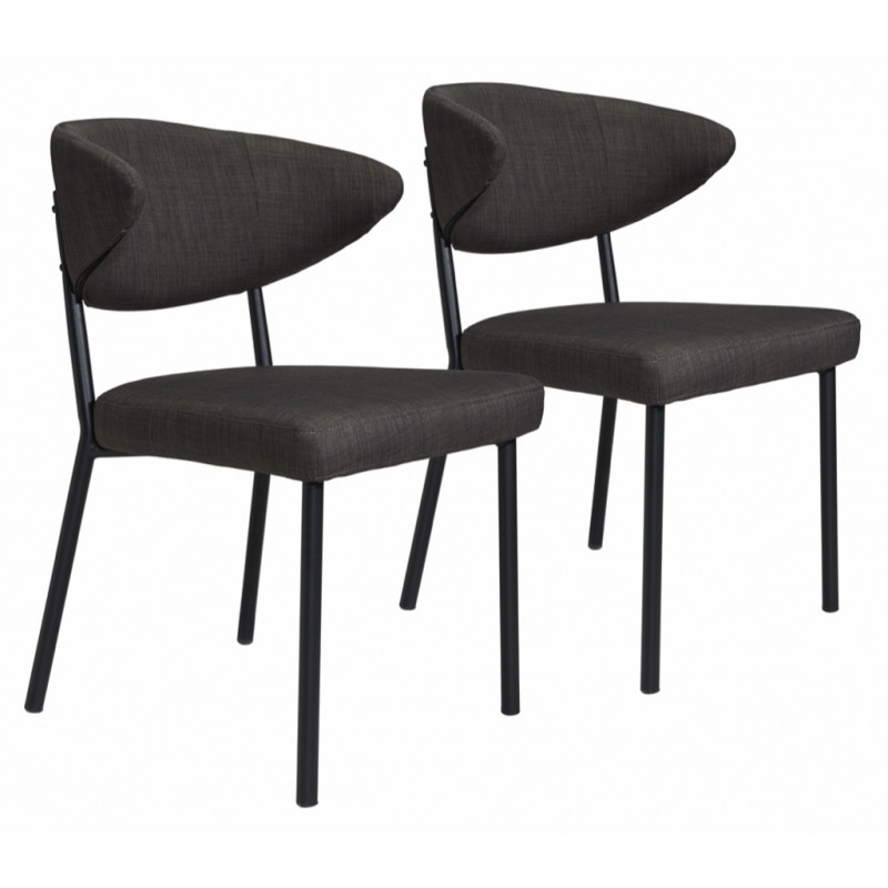 100764 Pontus Dining Chair (Set of 2) Charcoal Gray