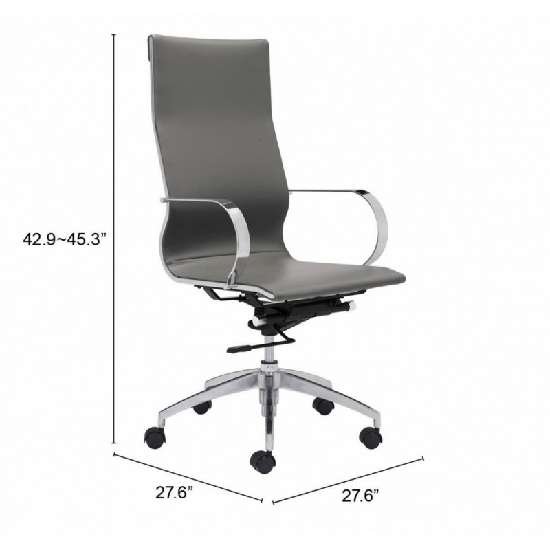 100834 Dimension Glider High Back Office Chair Gray