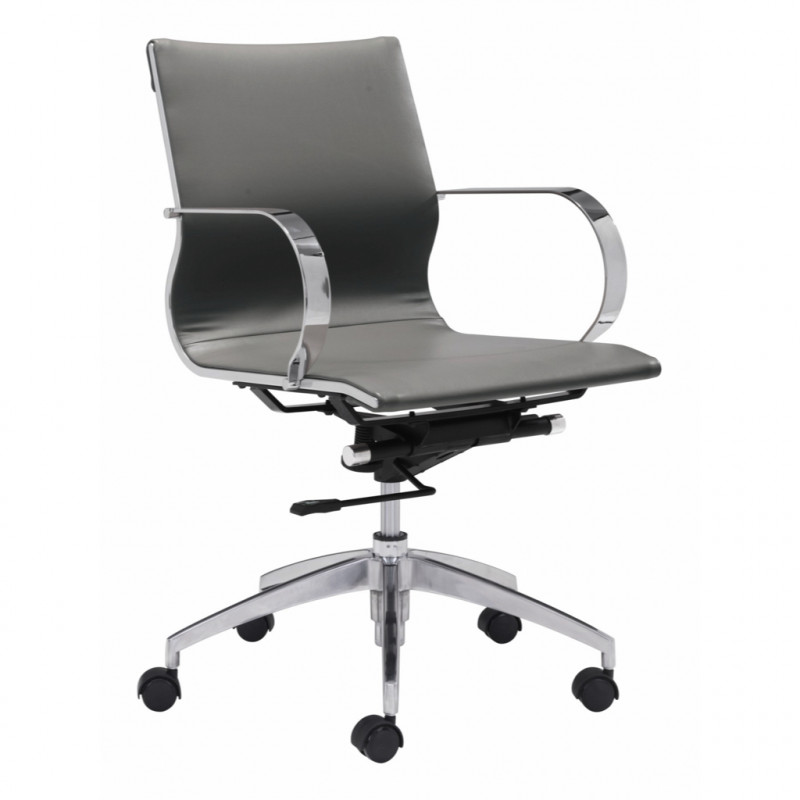 100835 Glider Low Back Office Chair Gray