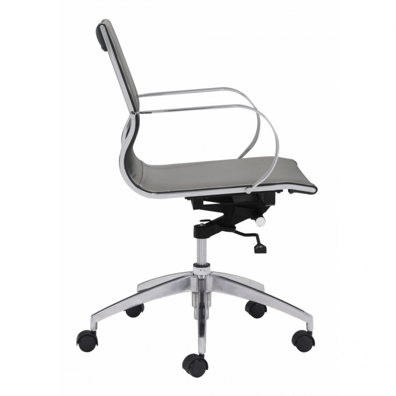 100835 Image2 Glider Low Back Office Chair Gray