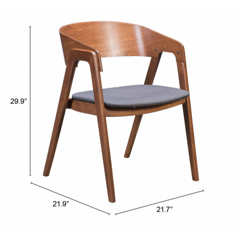 100977 Dimension Alden Dining Arm Chair Set Of 2 Walnut Dark Gray