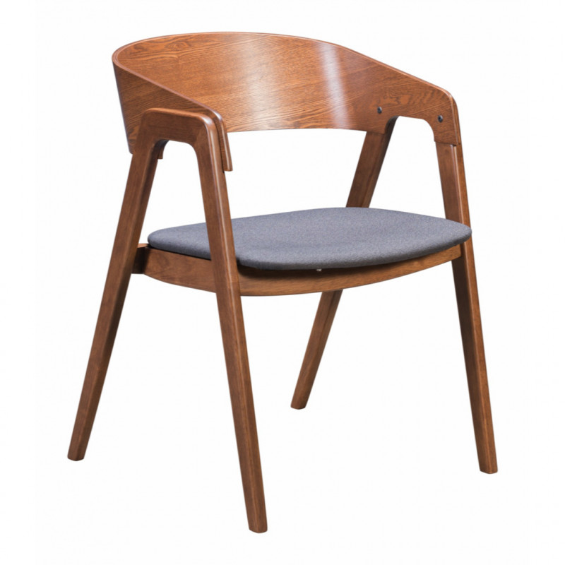 100977 Image1 Alden Dining Arm Chair Set Of 2 Walnut Dark Gray