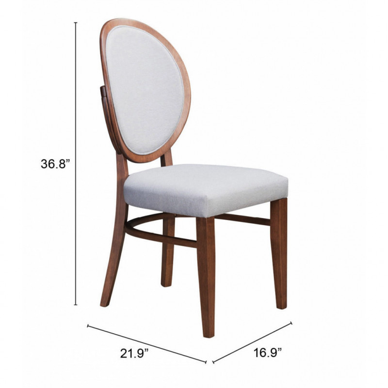 100982 Dimension Regents Dining Chair Set Of 2 Walnut Gray