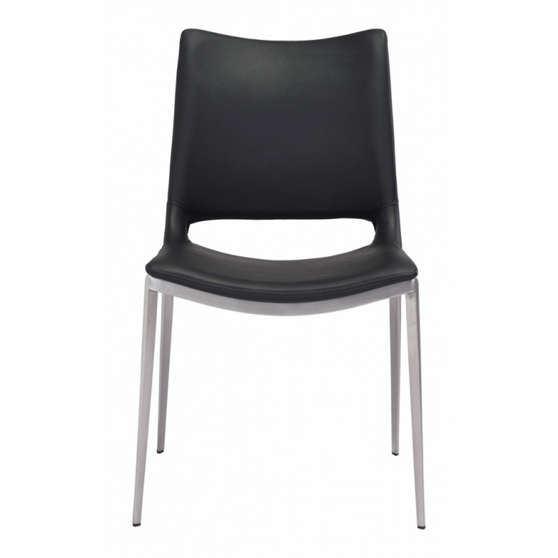101280 Image3 Ace Dining Chair Set Of 2 Black Silver