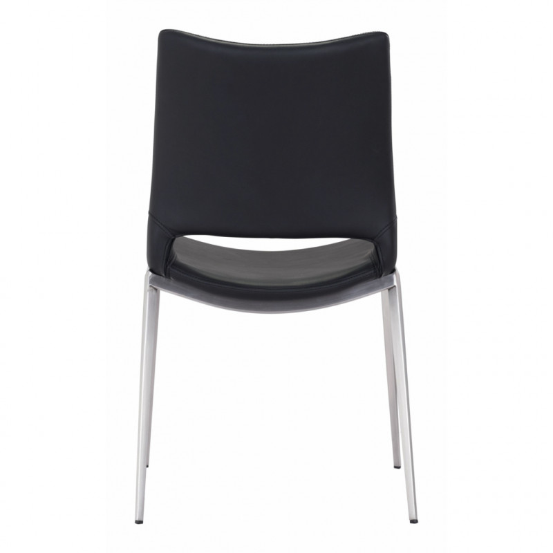 101280 Image4 Ace Dining Chair Set Of 2 Black Silver