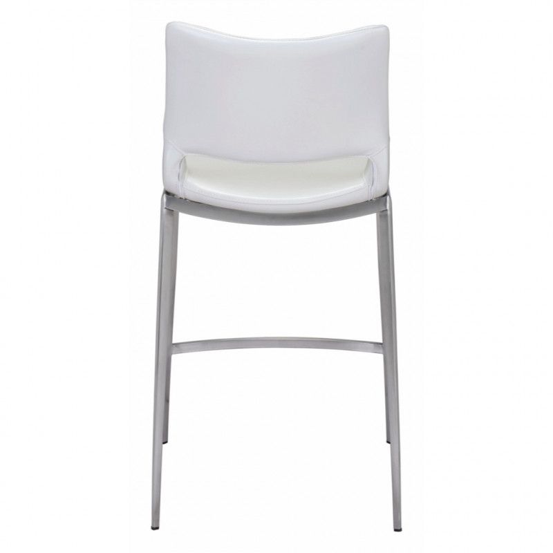 101390 Image4 Ace Counter Chair Set Of 2 White Silver