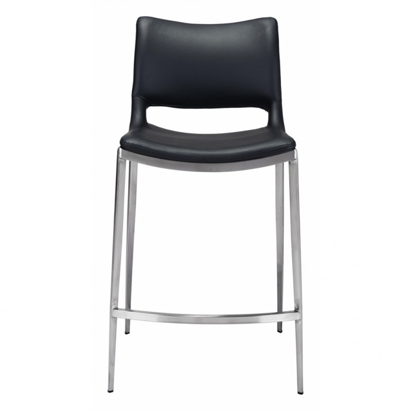 101391 Image3 Ace Counter Chair Set Of 2 Black Silver