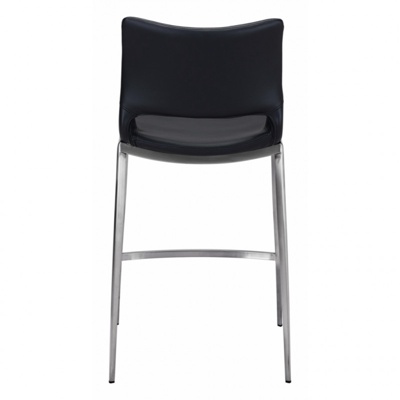 101391 Image4 Ace Counter Chair Set Of 2 Black Silver