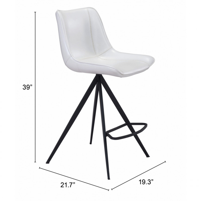 101393 Dimension Aki Counter Chair Set Of 2 White Black