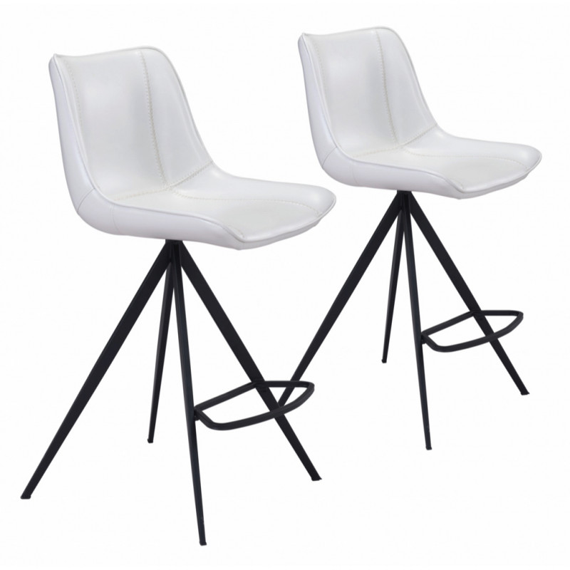 101393 Aki Counter Chair (Set of 2) White & Black