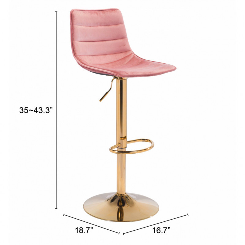 101454 Dimension Prima Bar Chair Pink Gold