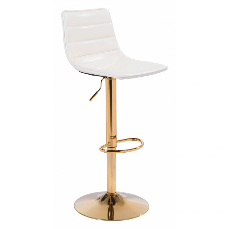 101455 Prima Bar Chair White & Gold