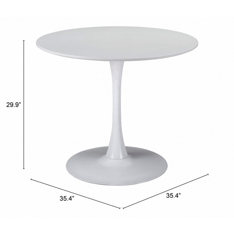 101566 Dimension Opus Dining Table White