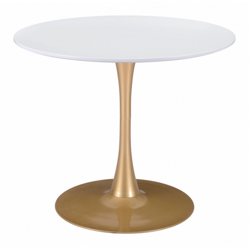 101568 Opus Dining Table White & Gold