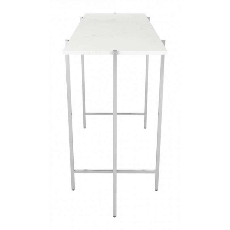 101681 Image2 Titan Marble Console Table White Silver