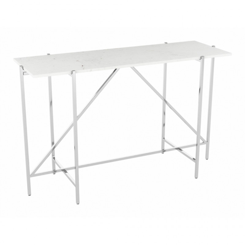 101681 Image4 Titan Marble Console Table White Silver