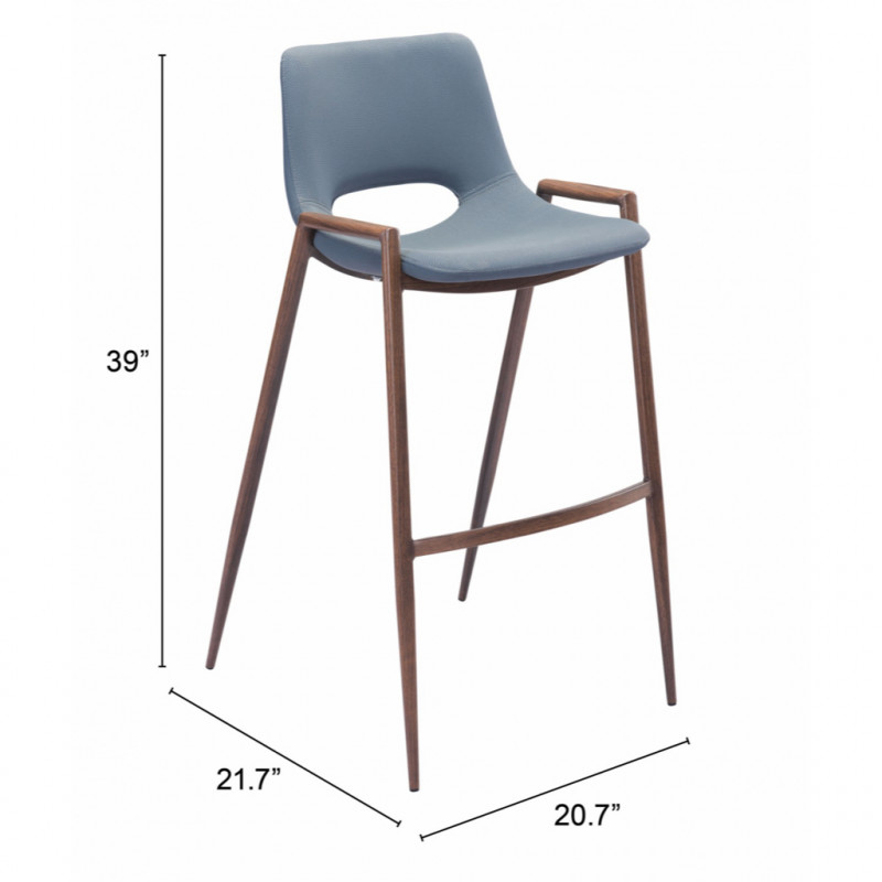 101698 Dimension Desi Bar Chair Set Of 2 Gray