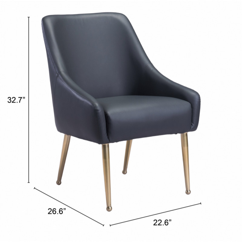 101723 Dimension Mira Dining Chair Gray Gold