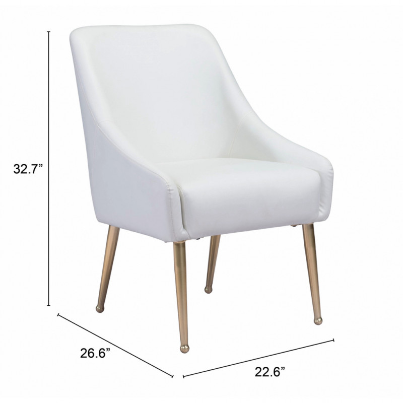 101724 Dimension Mira Dining Chair White Gold