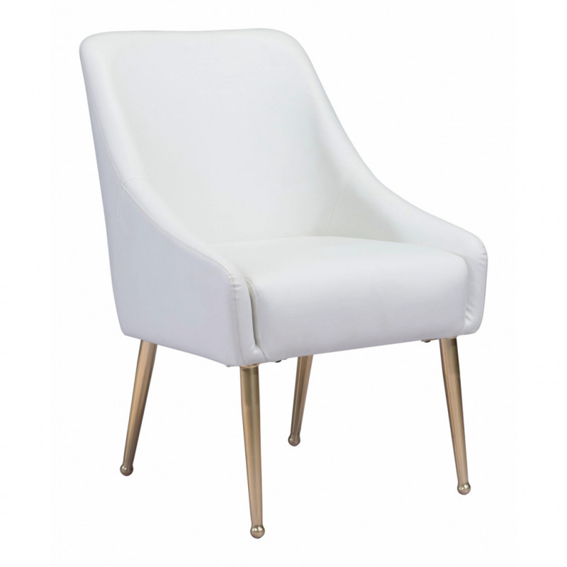 101724 Mira Dining Chair White & Gold